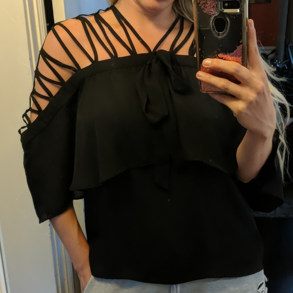 Black strappy top